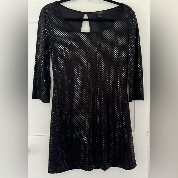 Black sequin sheath dress from Express, size small - Picture 1 of 4